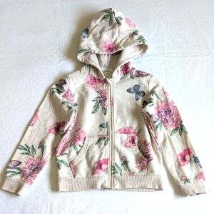 H&M floral butterfly zip-up hoodie sweatshirt 4-6 YRS girls